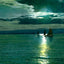 Moonlight on Superior Bay, Superior, WI 1906 art print