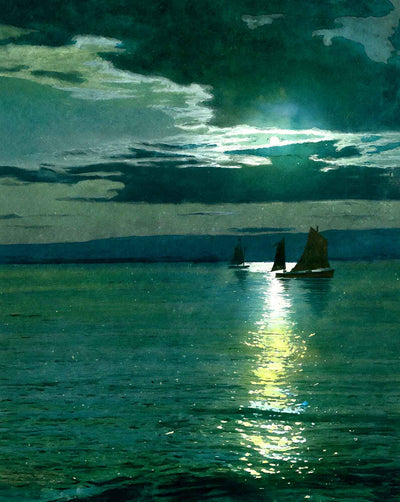 Moonlight on Superior Bay, Superior, WI 1906 art print