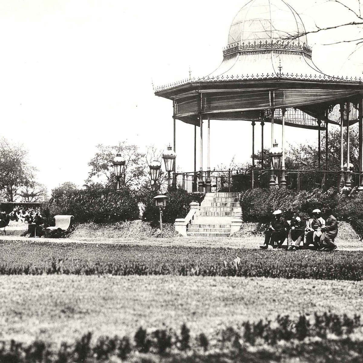 Bandstand & Lawns, Band Gardens, Shanghai vintage photo print