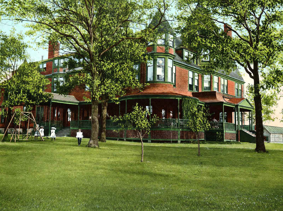 The Sanatorium, Hudson, WI in 1909 vintage print
