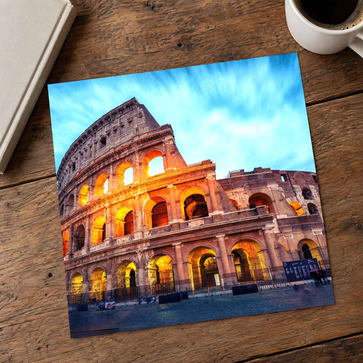 Colosseum in Rome Illuminated at Night Photo Print Wall Decor