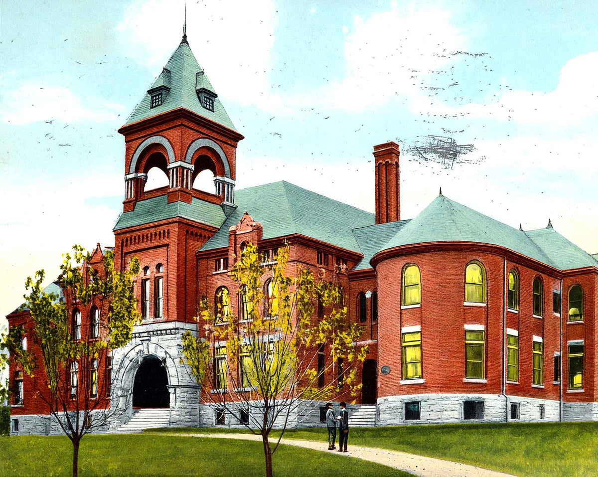 Washington Pa High School in 1909 vintage print