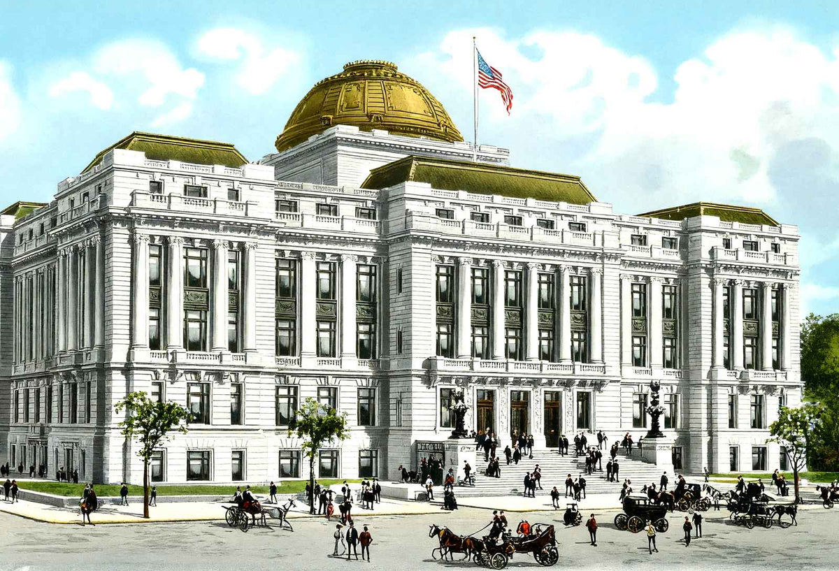 New City Hall, Newark, NJ in 1905 vintage print