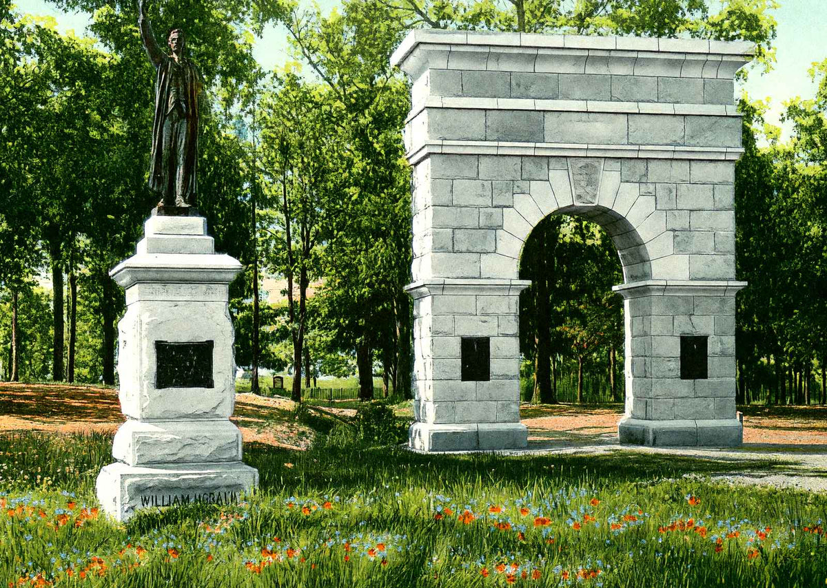 Davidson Arch, Greensboro, NC in 1906 vintage print