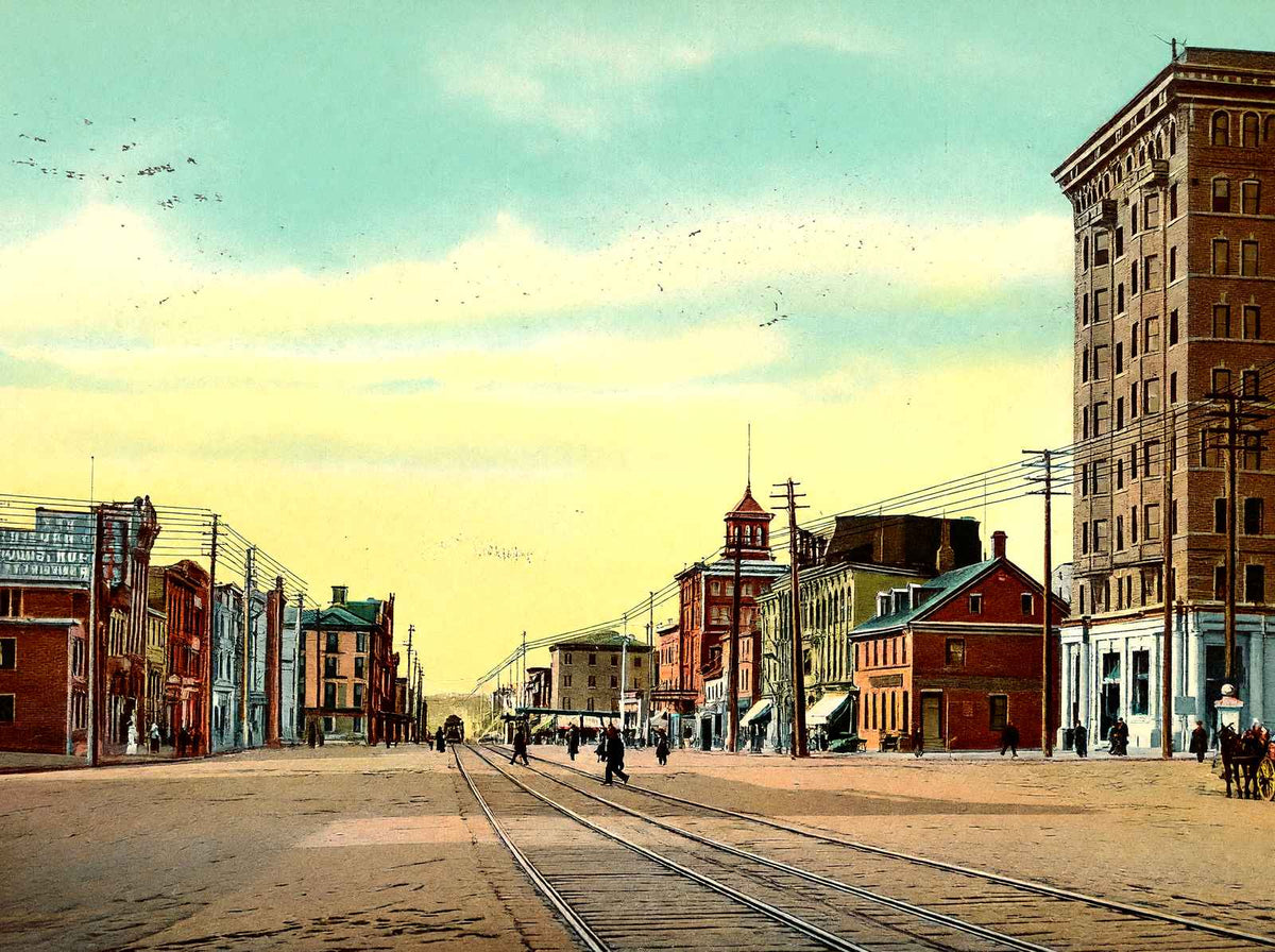 Penn Square, Reading PA in 1907 vintage print