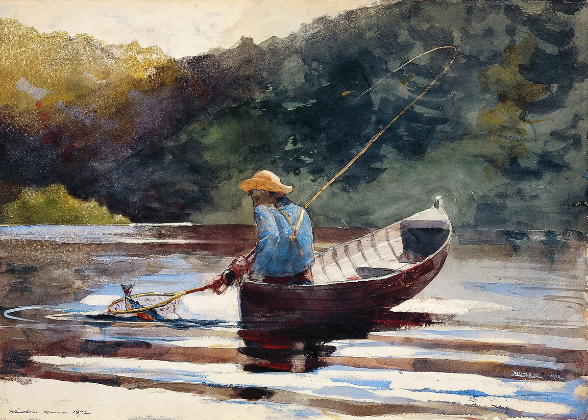 Boy Fishing art print by Winslow Homer (1892)