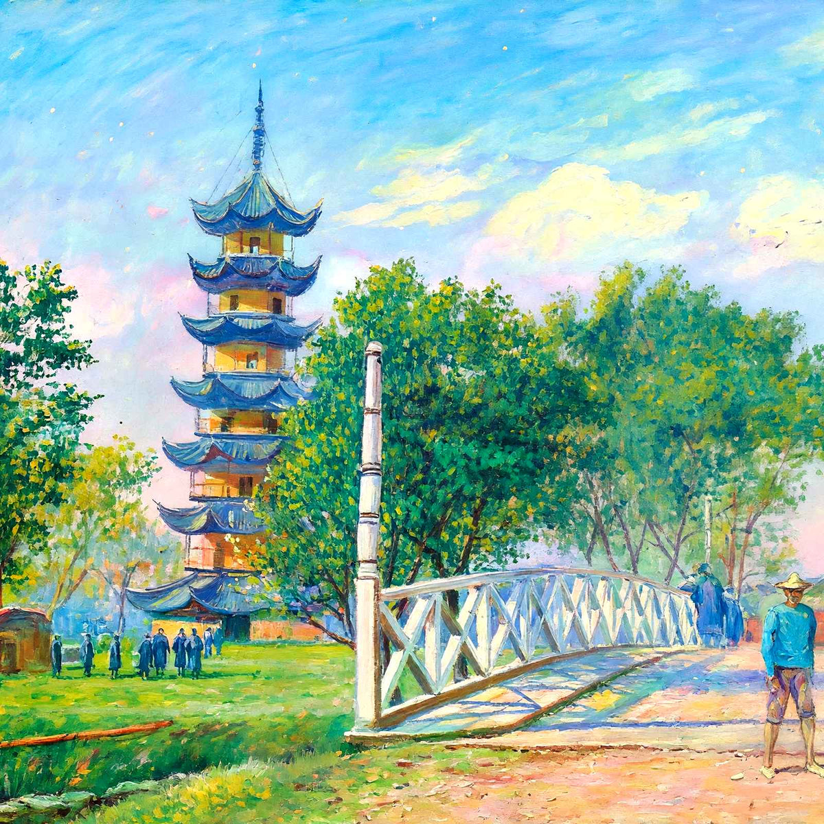 Loong Wah Pagoda, Shanghai, China art print