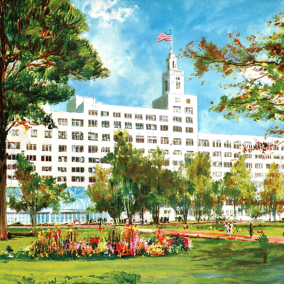 Edgewater Gulf Hotel, Gulfport & Biloxi, MS vintage print