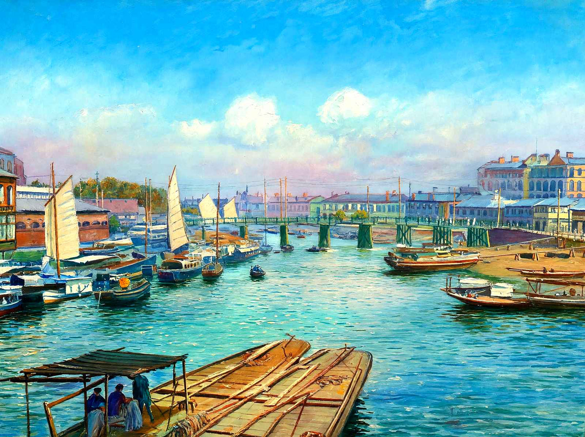 Soochow Creek, Shanghai, China painting
