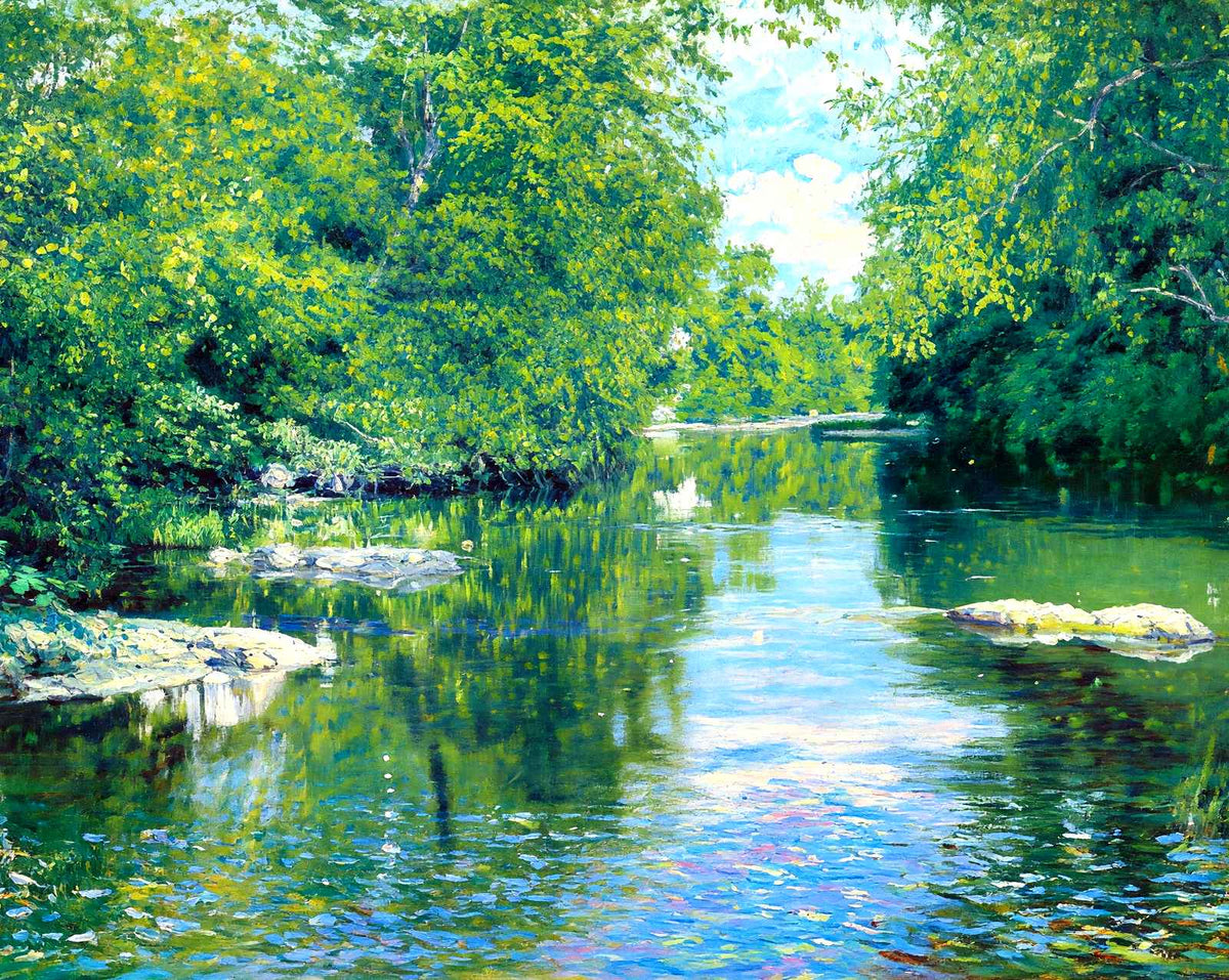 Swannanoa River, Asheville, NC in 1907 art print