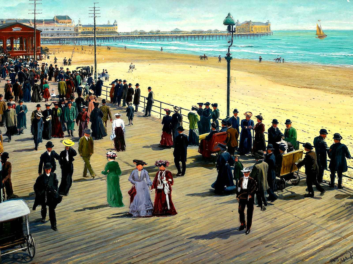Spring Afternoon, Atlantic City, NJ in 1901 art print