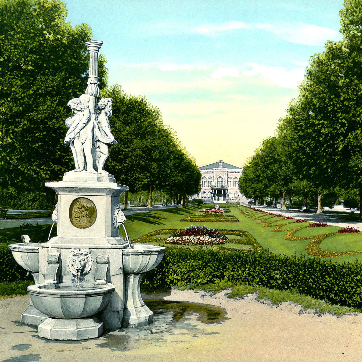 Sunken Gardens Fairmount Park, Philadelphia vintage print