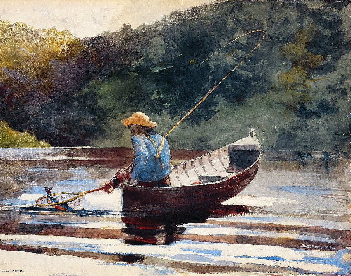 Boy Fishing art print by Winslow Homer (1892)