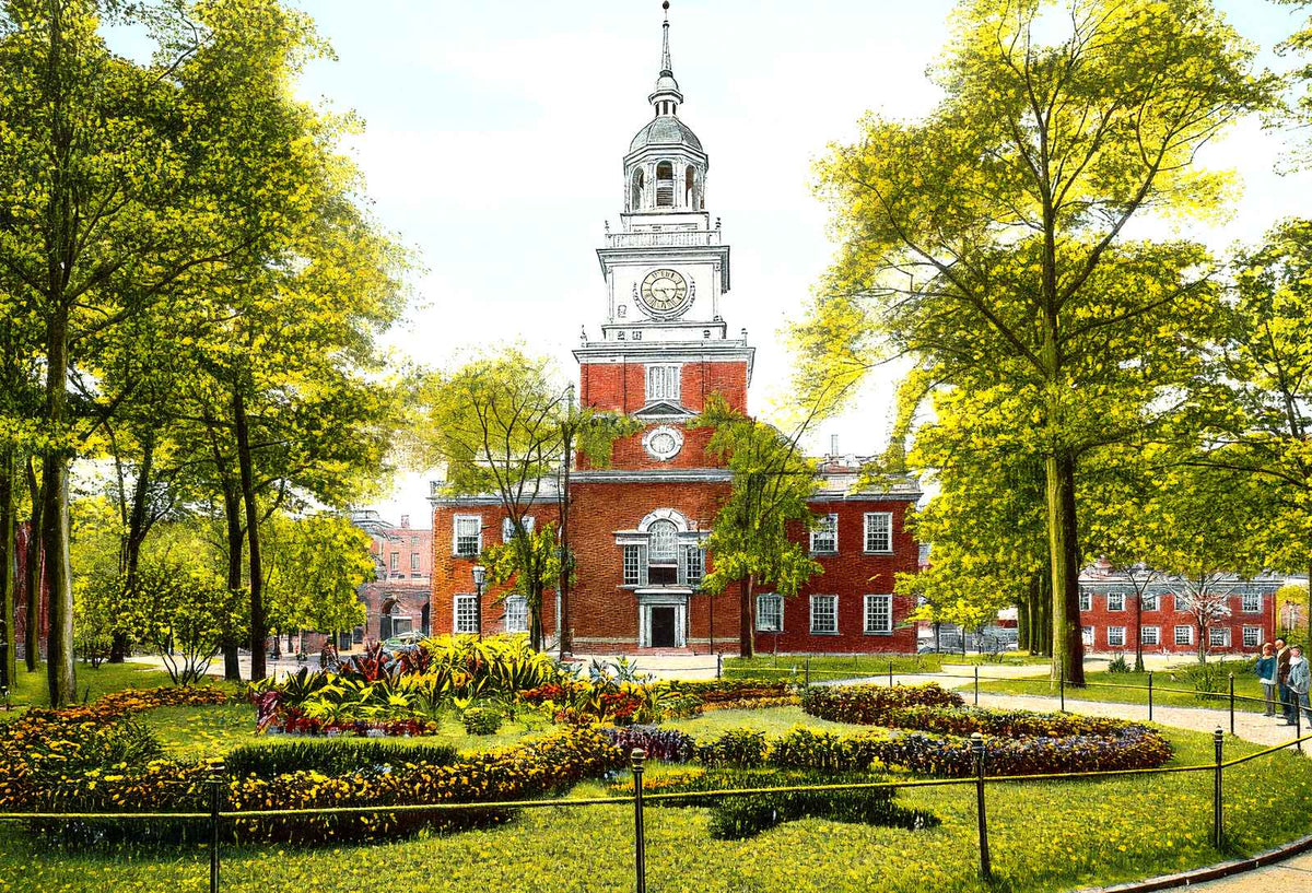 Independence Hall, Philadelphia PA in 1906 vintage print
