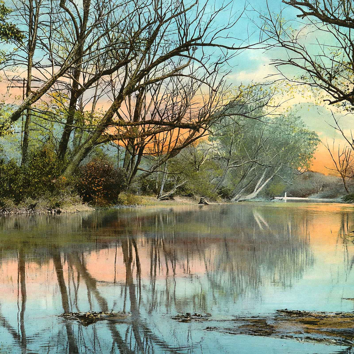 Swannanoa River, Asheville, NC in 1906 vintage print