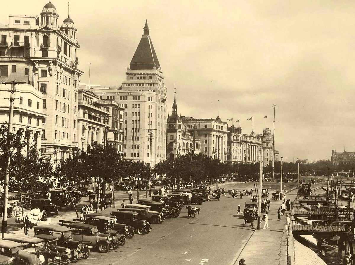 The Bund Looking North, Shanghai, China vintage photo print