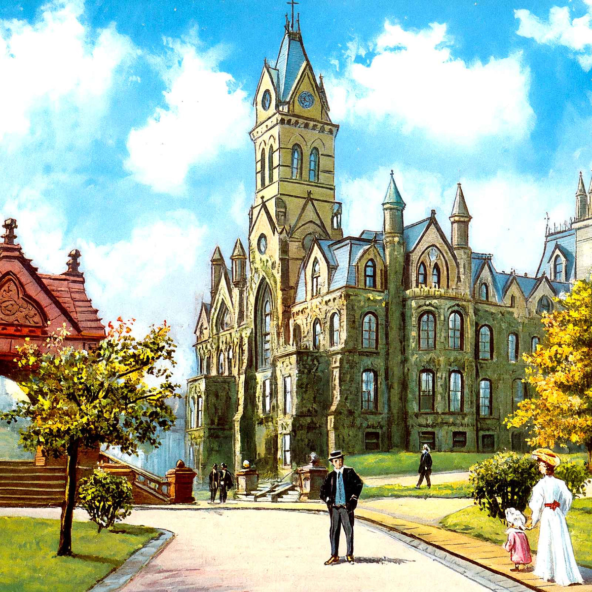 College Hall Univ of Penn, Philadelphia PA vintage print