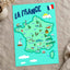 Happy Map of France by Lal Smile Art Print Wall Decor