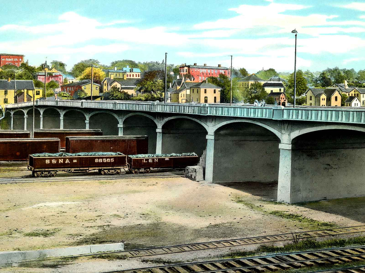 The Viaduct, Knoxville, TN in 1907 vintage print