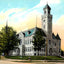 Court House, Waukesha, WI in 1906 vintage print