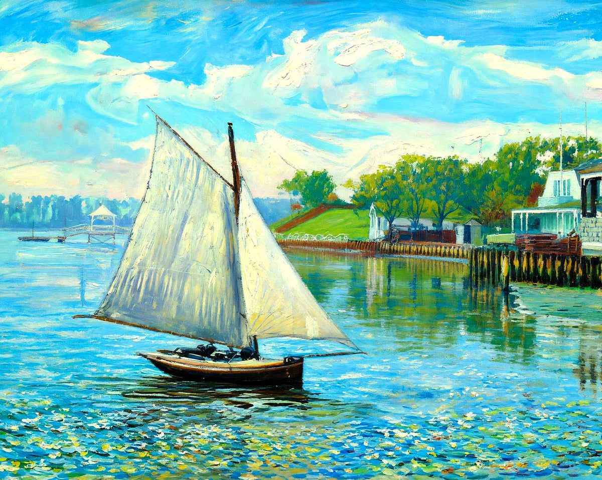 Shrewsbury River, Red Bank, NJ in 1906 art print