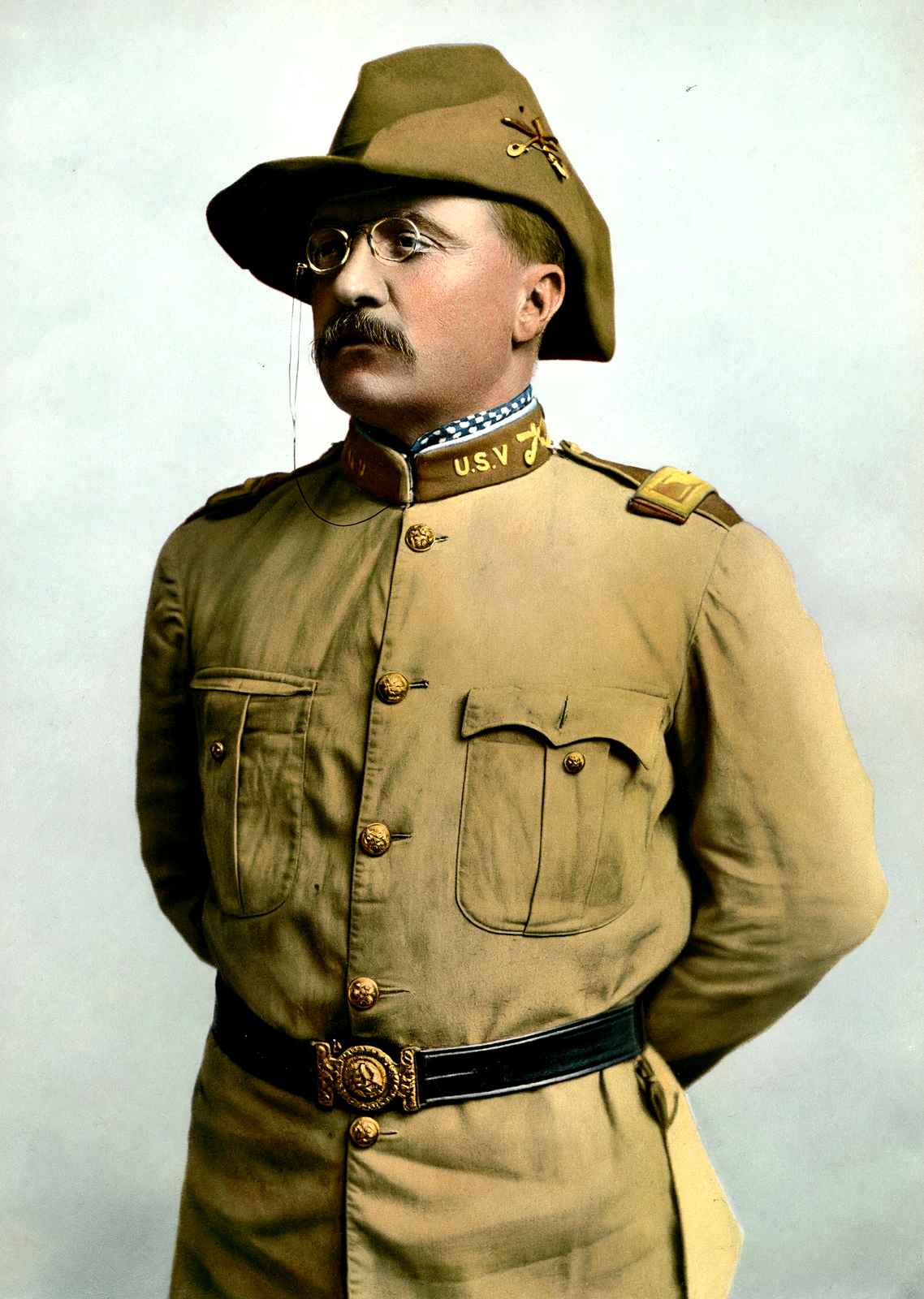 Theodore Roosevelt as a Rough Rider in 1906 vintage print