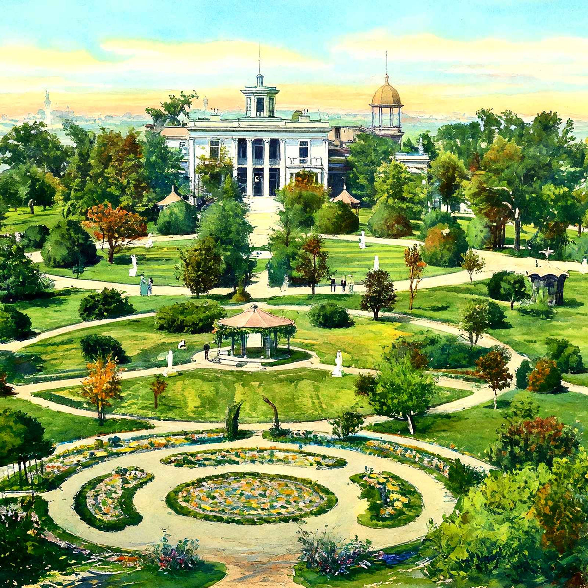 Belmont College, Nashville, TN in 1906 art print