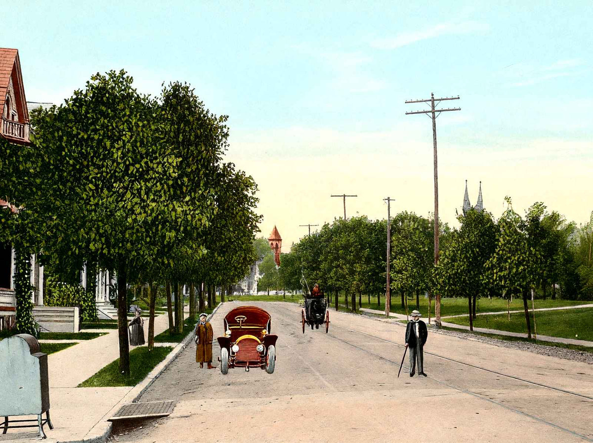 James Street, Lancaster, PA in 1907 vintage print