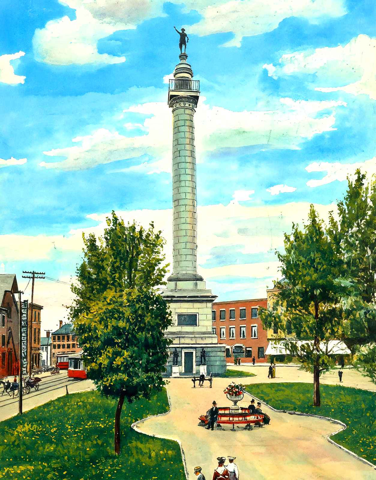 Battle Monument, Trenton, NJ in 1905 art print