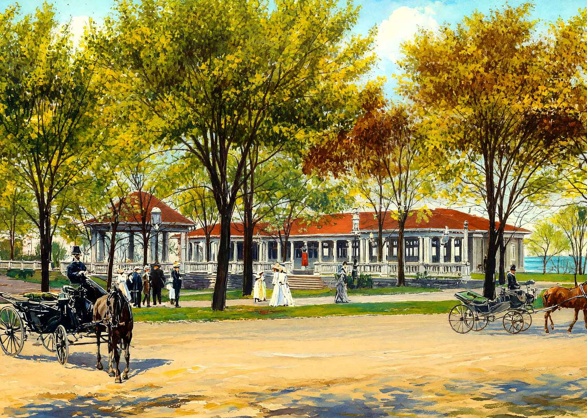 Pavilion, Lake Park, Milwaukee, WI in 1905 art print