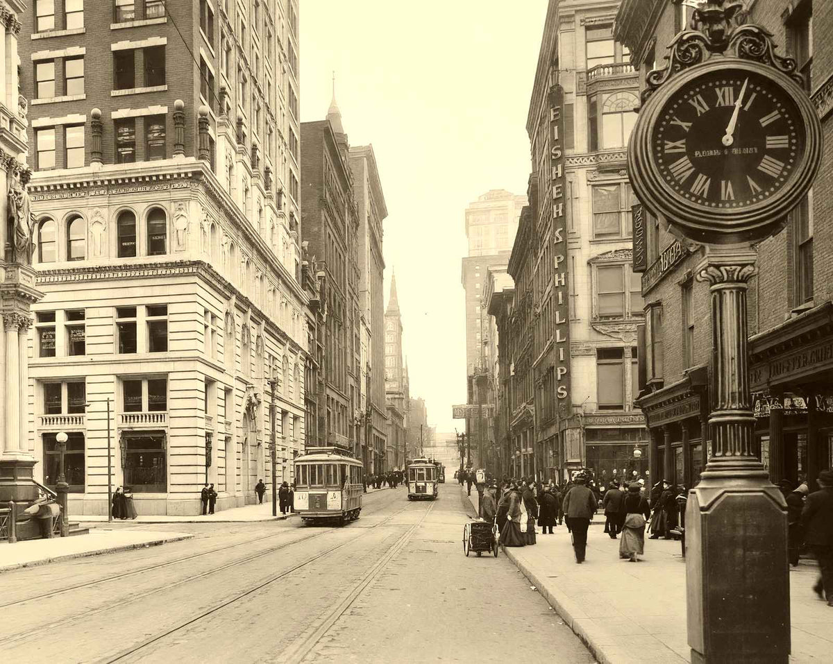 Fifth Ave at Wood St, Pittsburgh, PA 1907 photo print