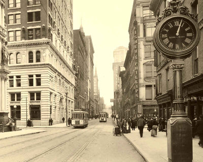 Fifth Ave at Wood St, Pittsburgh, PA 1907 photo print