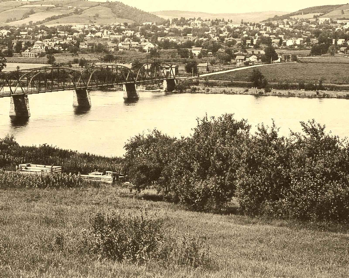 Bloomsburg, PA and Susquehanna River 1905 vintage photo print