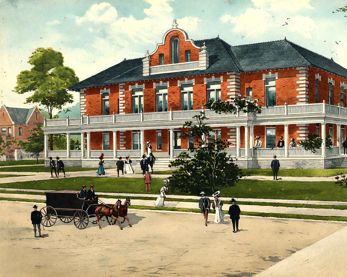 Snider Memorial Hospital, Salisbury, NC 1908 vintage print