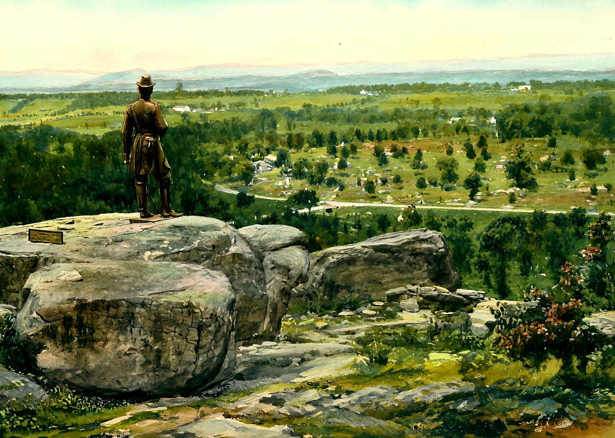 Warren Statue Little Round Top, Gettysburg PA art print