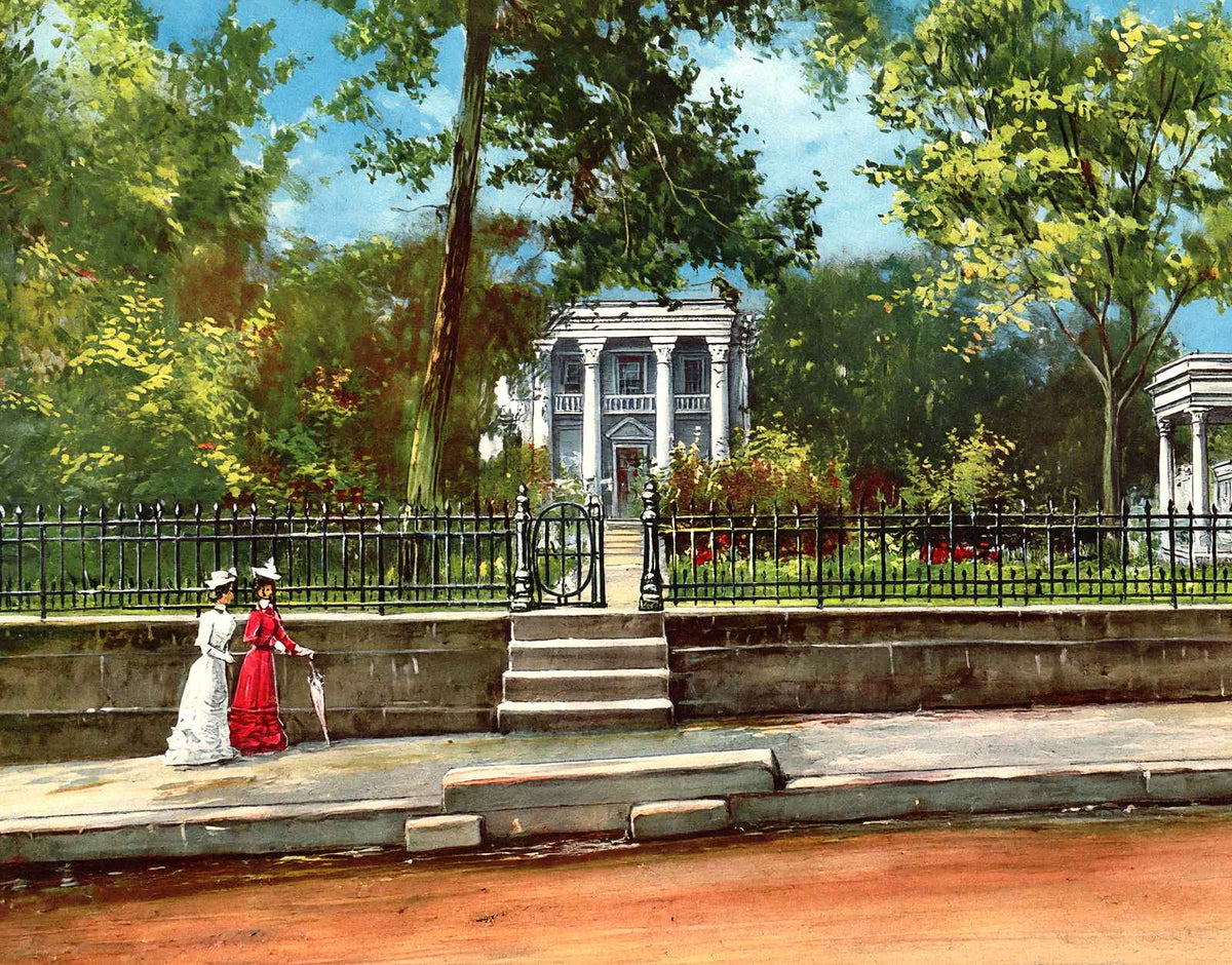 Polk Place, James K. Polk Home, Nashville, TN vintage print