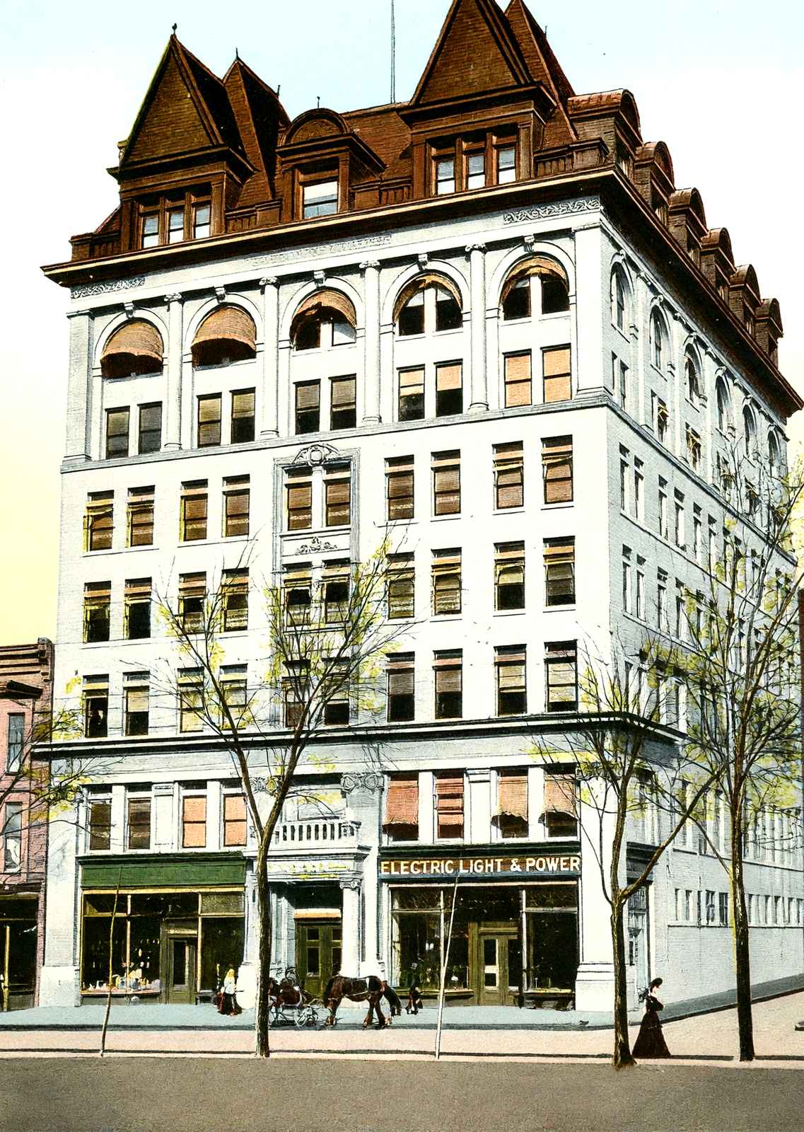 Board of Trade Building, Scranton PA in 1907 vintage print