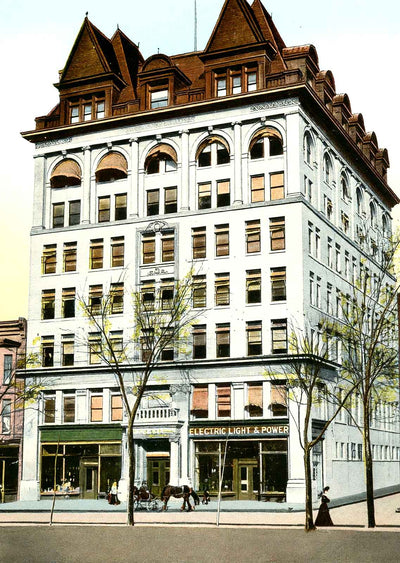 Board of Trade Building, Scranton PA in 1907 vintage print