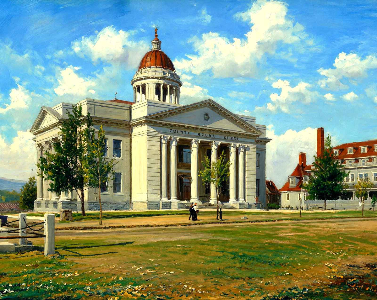 Court House, Hendersonville, NC in 1907 art print