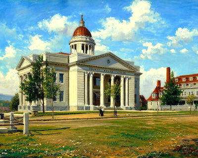 Court House, Hendersonville, NC in 1907 art print