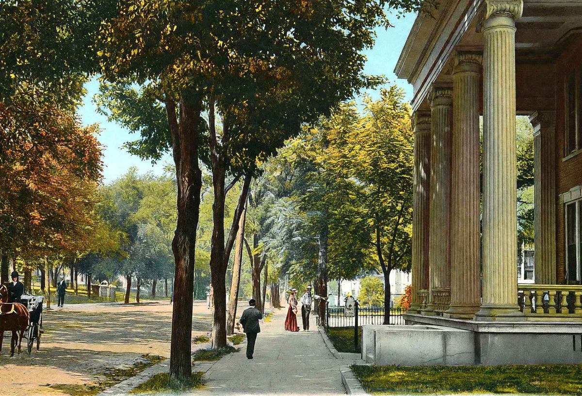 Main Avenue, Knoxville, TN in 1907 vintage print