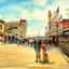 On the Boardwalk, Atlantic City, NJ in 1902 art print