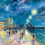 Boardwalk at Night, Atlantic City, NJ in 1902 art print