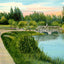 Lily Pond, Washington Park, Milwaukee, WI vintage print