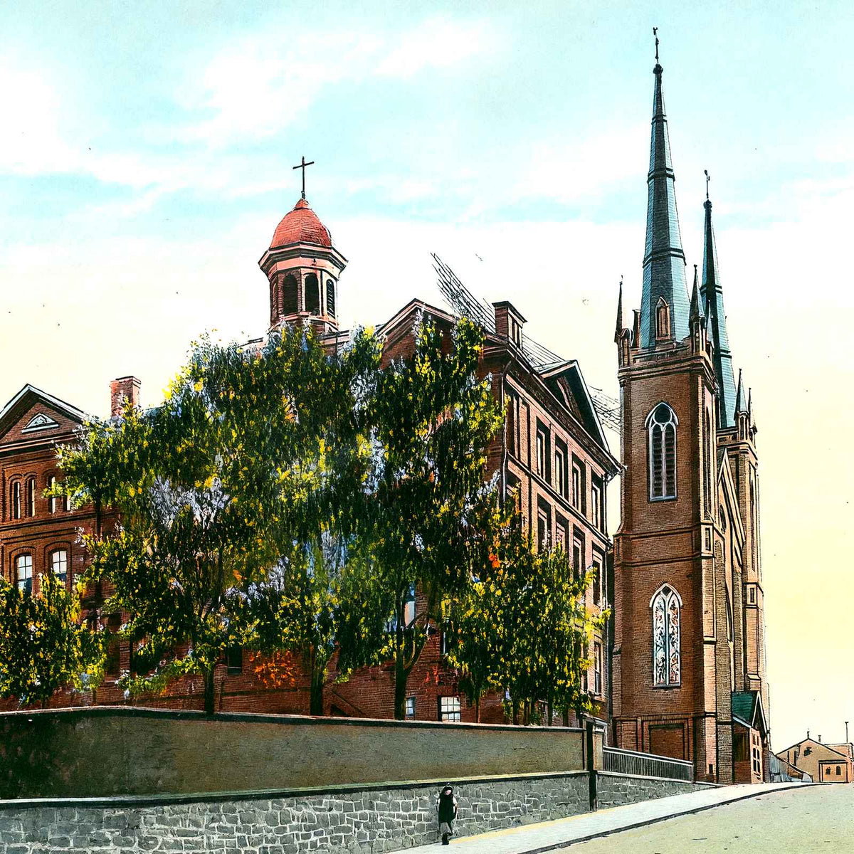 St Johns Cathedral, Altoona PA in 1906 vintage print