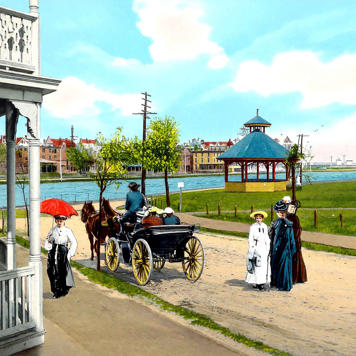 Ocean Grove, Asbury Park, NJ in 1905 vintage print