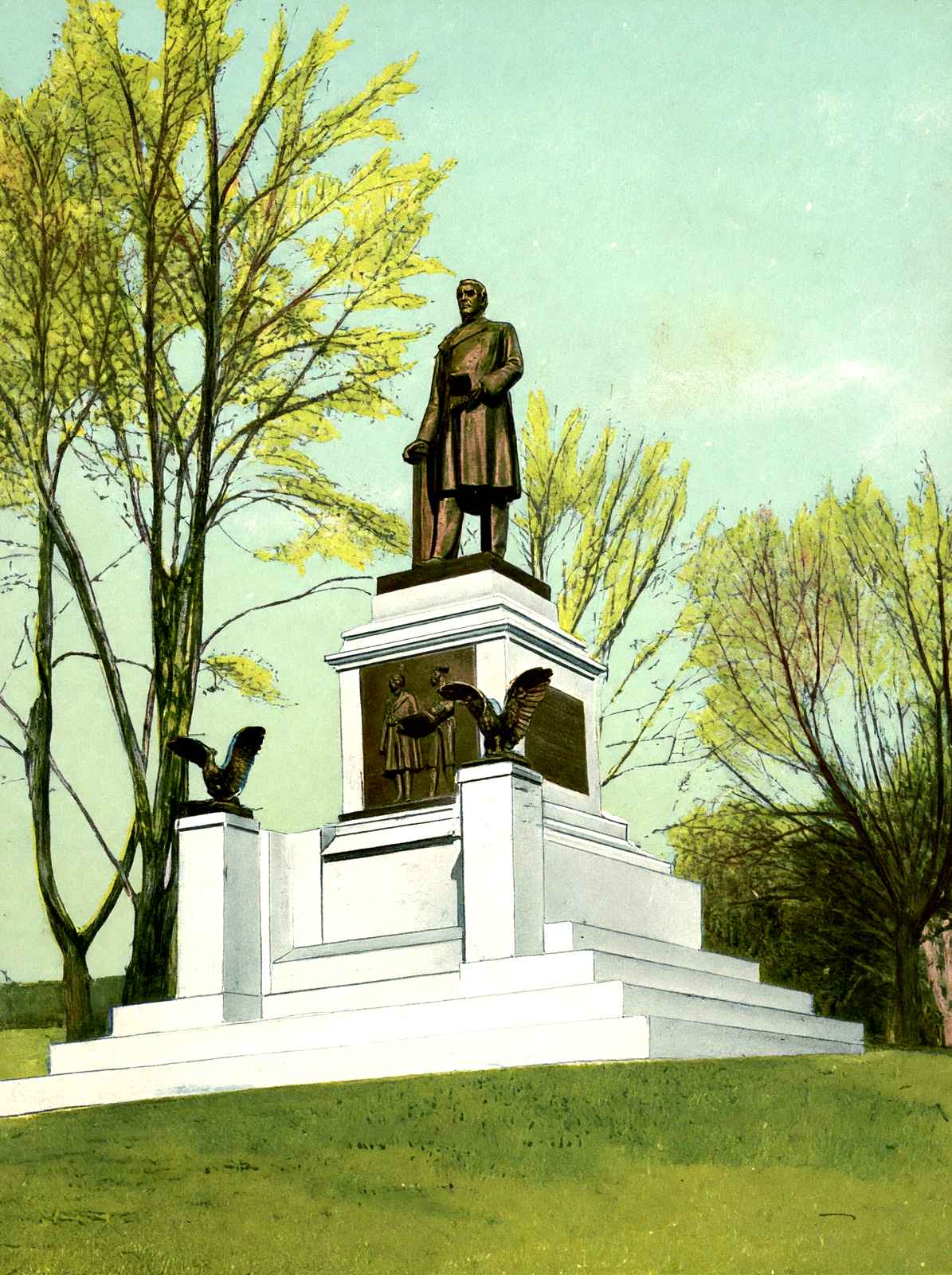 McKinley Monument, Reading, PA in 1907 vintage print