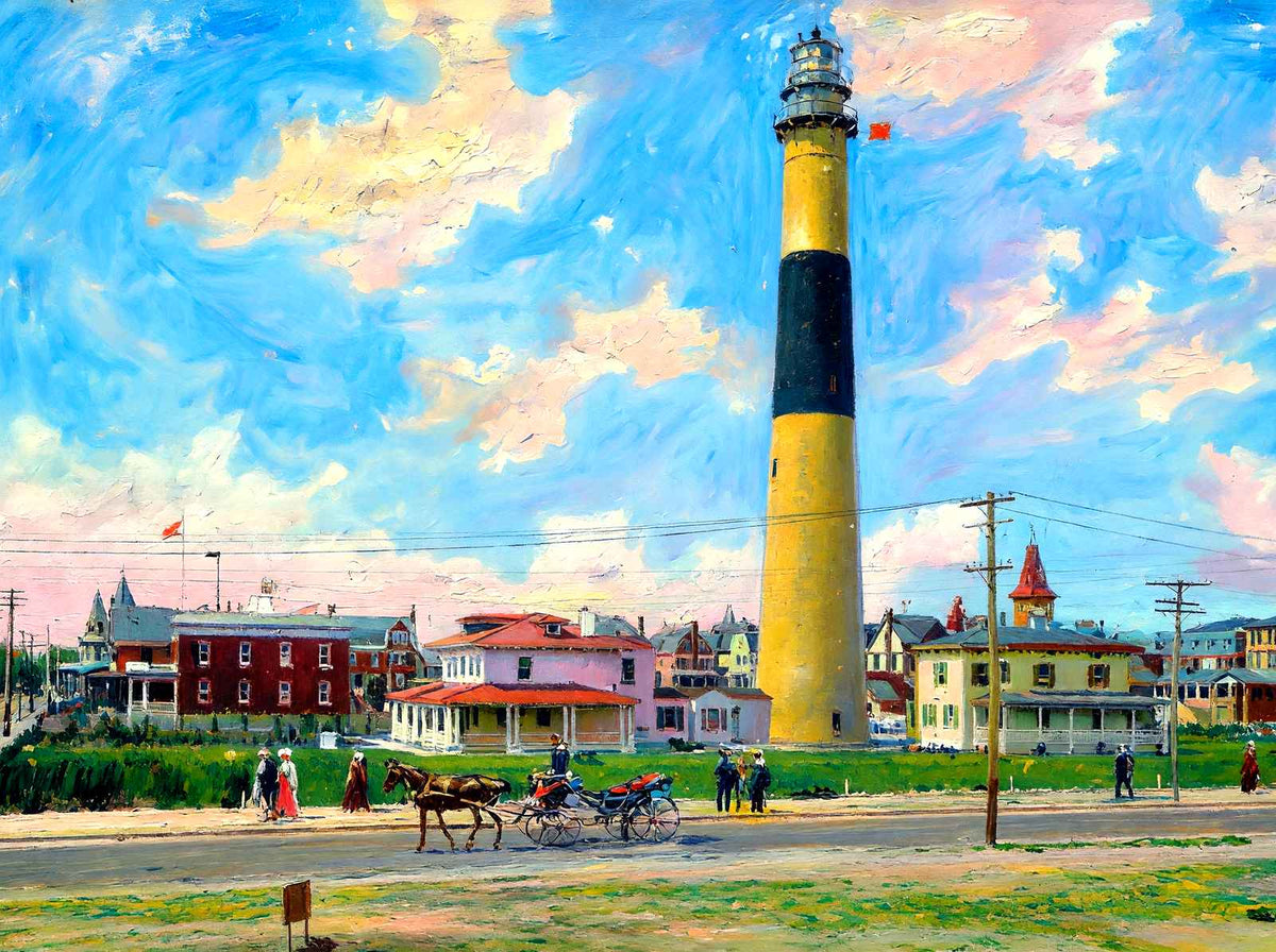 The Lighthouse, Atlantic City, NJ in 1901 art print