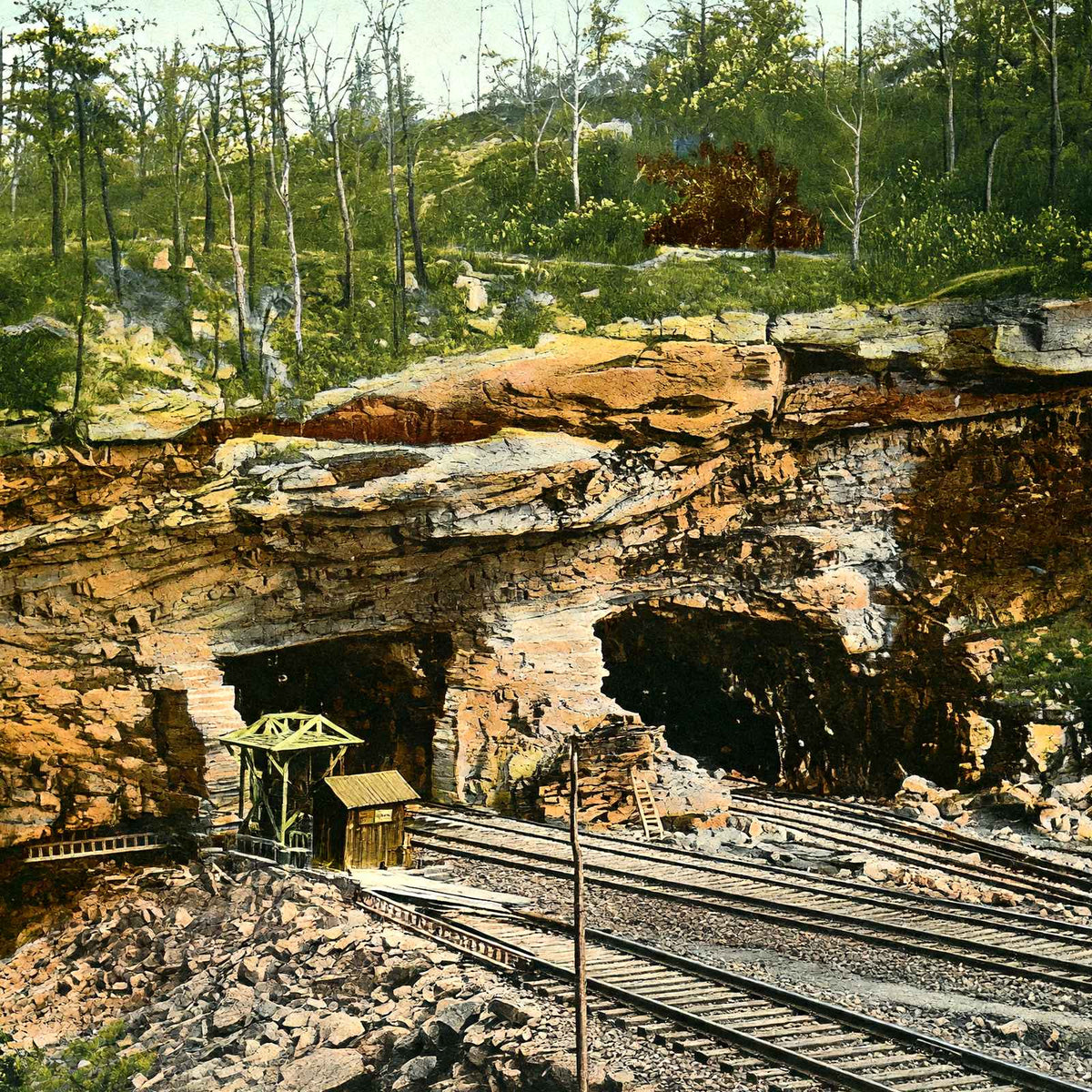 RR Tunnel in Nay Aug Park, Scranton PA 1907 vintage print
