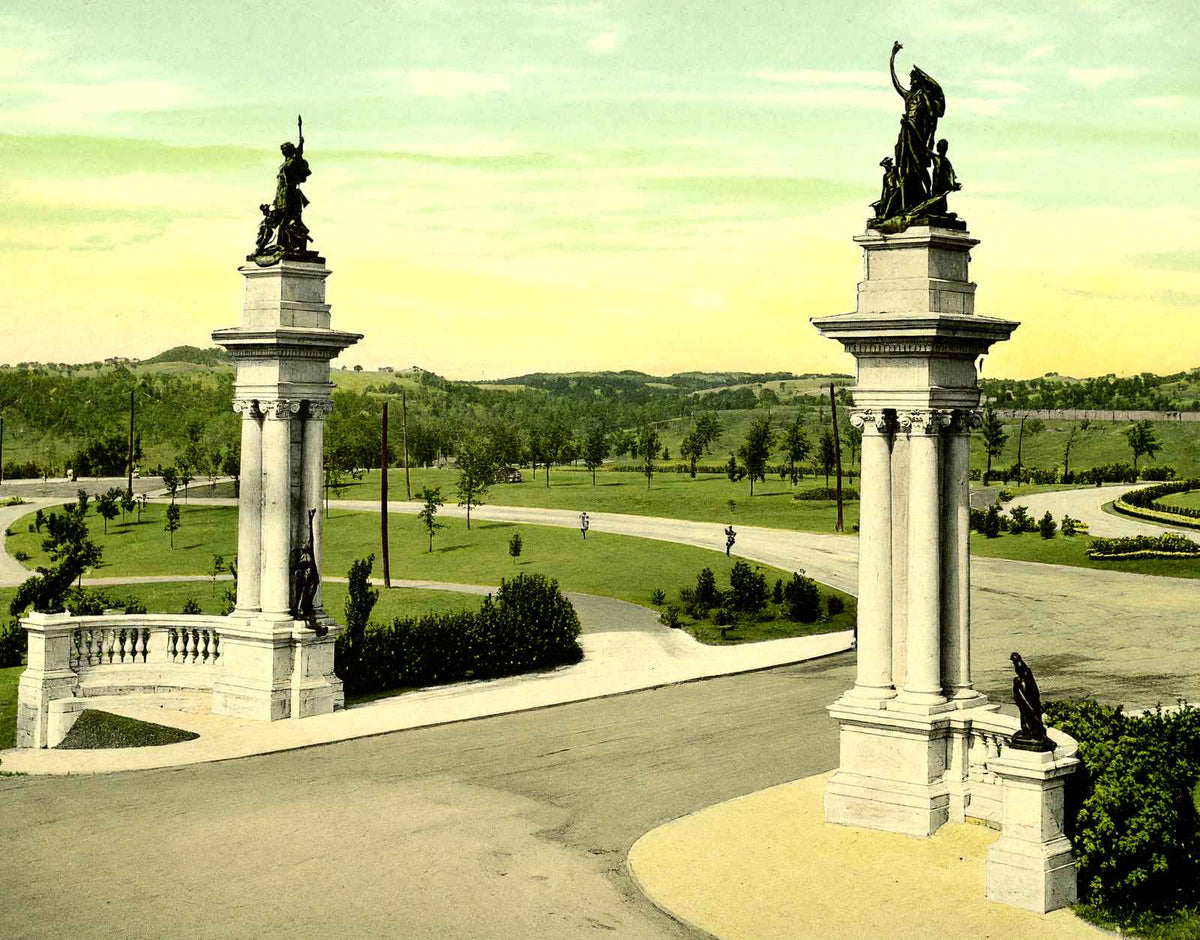 Highland Park Entrance, Pittsburgh PA in 1906 vintage print